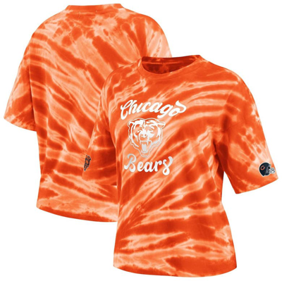 Wear By Erin Andrews Women's  Orange Chicago Bears Tie-dye T-shirt