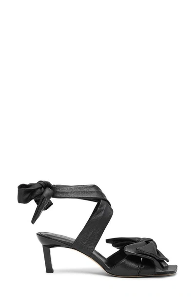 Ganni Recycled Nylon Heeled Bow Sandal In Black