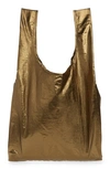 Baggu Standard  Nylon Ripstop Tote In Brass Metallic