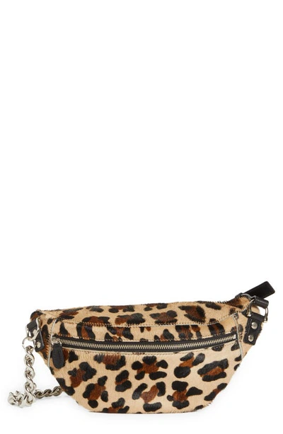 Junya Watanabe Leopard Print Genuine Calf Hair Belt Bag In 1 Beige