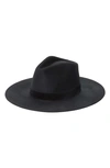 Janessa Leone Korin Wide-brim Wool Fedora In Black