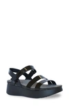 Munro Juniper Sandal In Black Patent Leather