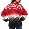 SPIRIT JERSEY RED WISCONSIN BADGERS OMBRE LONG SLEEVE DIP-DYED SPIRIT JERSEY,2125049