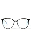 Aimee Kestenberg Mercer 54mm Square Blue Light Blocking Glasses In Black With Leopard Interior