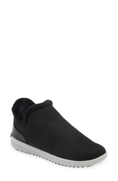 Olukai Malua Hulu Genuine Shearling Slip-on Trainer In Onyx/ Mist Grey