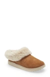 Olukai Kui Genuine Shearling Slipper In Tan/bone