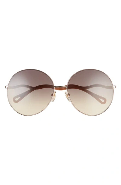 Chloé Noore Round-frame Sunglasses In Beige