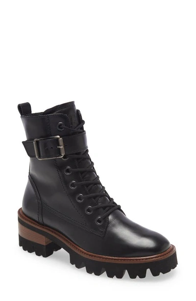 Paul Green Kate Boot In Black Brush Leather