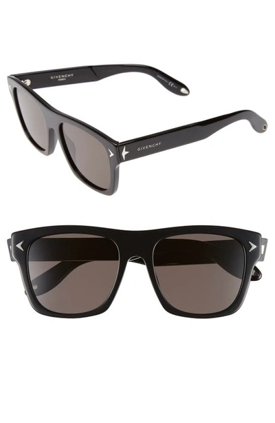 Givenchy 55mm Square Sunglasses In Black/ Brown Grey