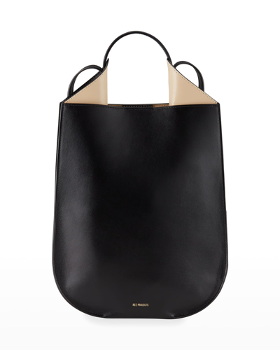 Ree Projects Mini Helene Leather Hobo Bag In Black