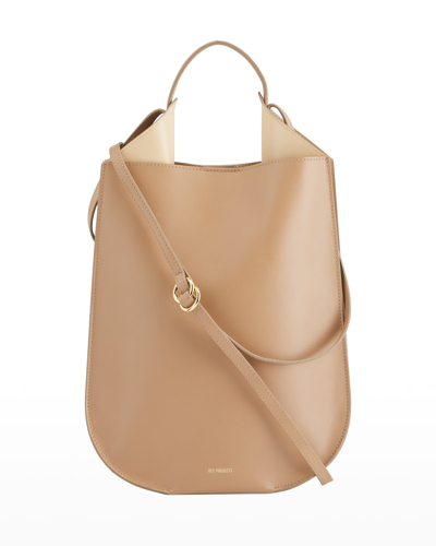 Ree Projects Helene Mini Leather Tote Bag In Brown