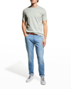 Brunello Cucinelli Men's Tipped Crew T-shirt In Cba68 Dusty Blue