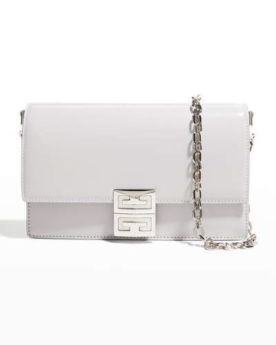 Givenchy Small 4g Bag In Box Leather With Chain In White