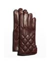 Guanti Giglio Fiorentino Men's Quilted Napa Snap Gloves With Cashmere Lining In 24 Bordeaux