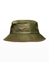 Keith And James Men's Logo Nylon Bucket Hat In Olive Green