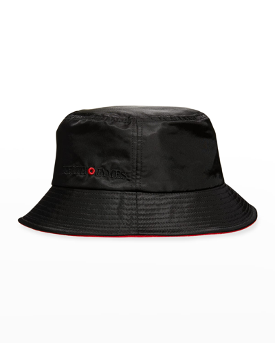 Keith And James Men's Logo Nylon Bucket Hat In Jet Black