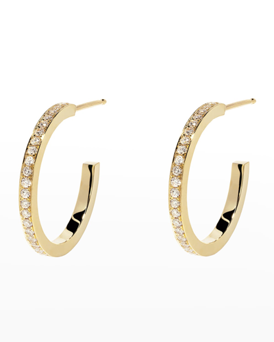 Azlee Pave And Baguette Diamond Hoops