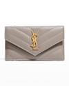 Saint Laurent Monogramme Small Grain De Poudre Ysl Envelope Wallet In 1202 Fog