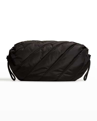 Ganni Small Quilted Recycled Tech Duffle Bag In Black | ModeSens