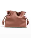 Loewe Flamenco Drawstring Knot Clutch Bag In Dark Blush