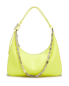 Givenchy Moon Cut-out Calfskin Small Hobo Bag In 734 Fluo Yellow