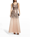 AIDAN MATTOX SEQUIN-EMBELLISHED SQUARE-NECK GOWN,PROD248240045