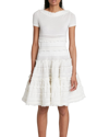 Alaïa Edition 2005 Laser-cut Wool-blend Minidress In Blanc