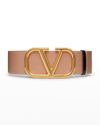 VALENTINO GARAVANI VLOGO 70MM WIDE BOX LEATHER BELT,PROD235150104