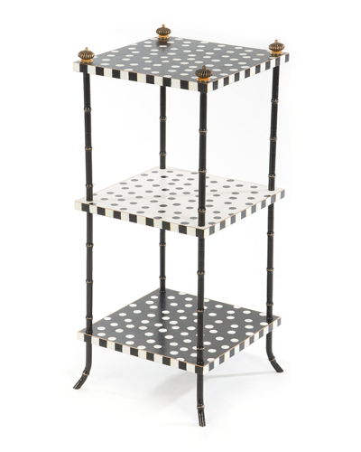 Mackenzie-childs Dot Three-tier Table In Black/white