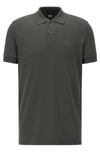 Hugo Boss Regular Fit Polo Shirt With Logo Embroidery In Dark Grey