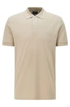 Hugo Boss Regular-fit Polo Shirt With Logo Embroidery- Light Beige Men's Polo Shirts Size Xl