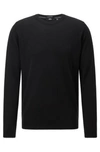 Hugo Boss Regular Fit Sweater In Extra Fine Merino In Black