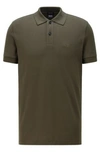 Hugo Boss Regular Fit Polo Shirt With Logo Embroidery In Khaki