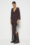 Fall/winter 2021 Ready-to-wear Arden Pointelle Fringe Skirt In Chocolate,black
