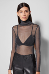 Jonathan Simkhai Standard Charli Shimmer Tulle Top In Black