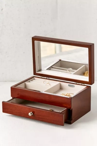 Mele & Co Brynn Florentine Motif Wooden Jewelry Box In Brown