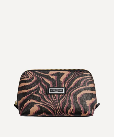 Otis Batterbee Large Tiger Makeup Bag In Camel
