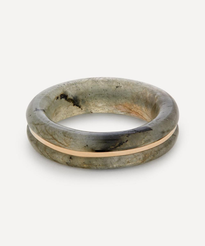 By Pariah 14ct Gold Essential Labradorite Stacking Ring