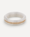 By Pariah 14ct Gold Stone Linings White Marble And Diamond Ring In White Marble