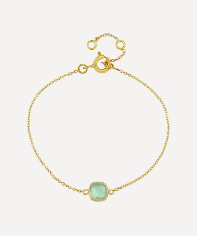 Auree 18ct Gold Plated Vermeil Silver Brooklyn Aqua Chalcedony Bracelet