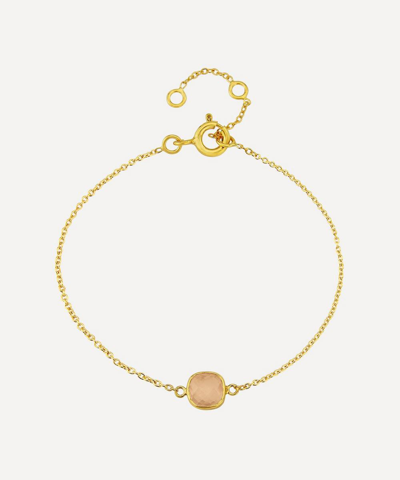 Auree 18ct Gold Plated Vermeil Silver Brooklyn Rose Quartz Bracelet