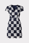 MILLY ATALIE CHECKERBOARD EMBROIDERED DRESS
