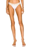 Versace Greca-border Stretch Cotton Thong In Bianco Ottico