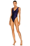 ADRIANA DEGREAS SOLID HIGH LEG SWIMSUIT,ADEF-WX139