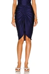ADRIANA DEGREAS SOLID FRILLED MIDI SKIRT,ADEF-WQ5