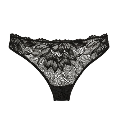 Calvin Klein Seductive Comfort Lace Thong In Black