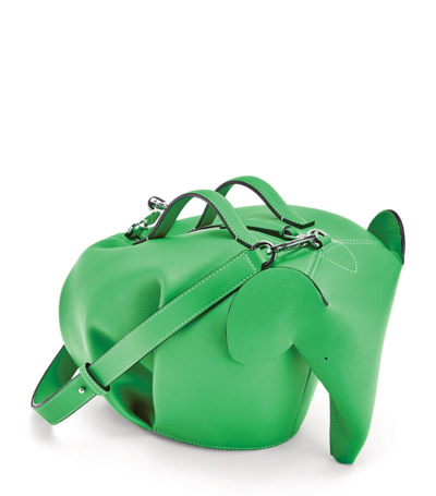 Loewe Elephant Leather Messenger Bag In Green