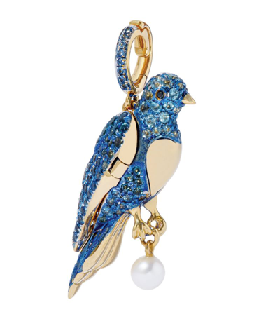 Annoushka Women's Mythology 18k Yellow Gold & Multi-stone Bluebird Locket Charm