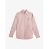 Ted Baker Logo-embroidered Cotton Shirt In Pink