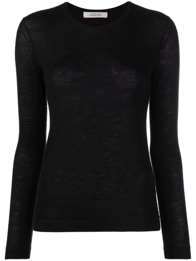 Dorothee Schumacher Longsleeved Fine-knit Jumper In Schwarz